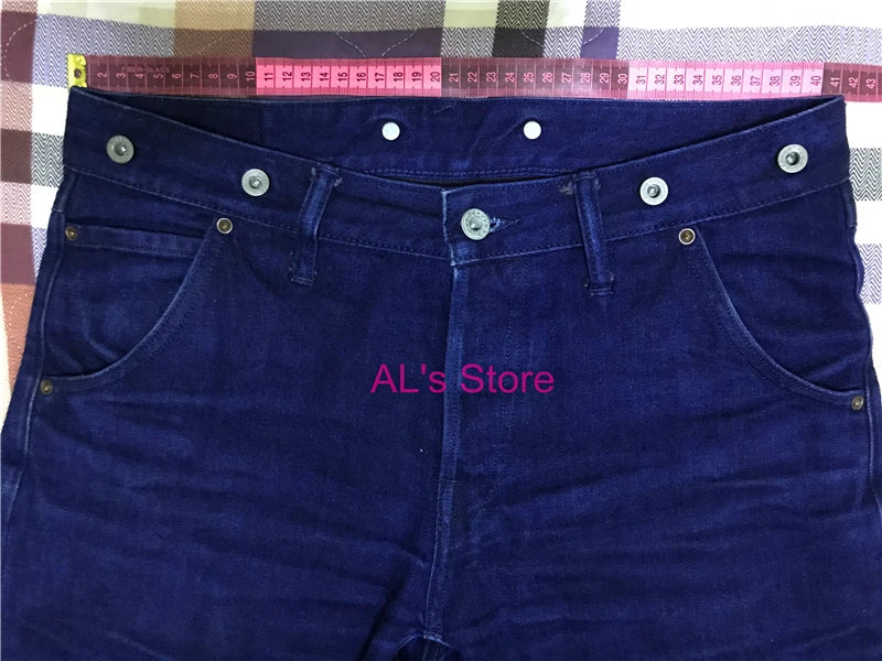 DN-0002 Rock Can Roll Vintage 14oz Indigo Selvage Stylish Trousers Mens Casual Chino Raw Denim Jean Pants Size 28-42