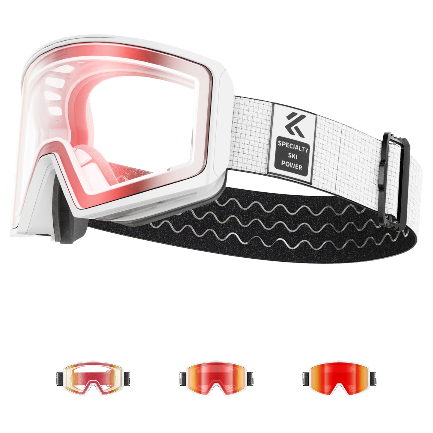 Kapvoe Photochromic Ski Goggles Magnetic Anti-Fog Lenses UV400 Protection Men Women Ski Goggles Snow Sunglasses Sports Eyewear