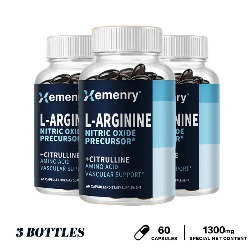 L-Arginine - Nitric Oxide Supplements - Boost Endurance & Strength, Promote Muscle Growth, Improve Performance