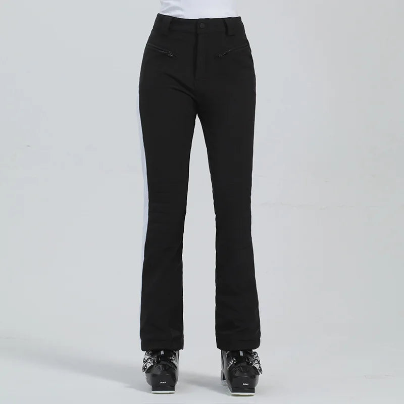 Winter ski pants women double board winter outdoor warm windproof waterproof elastic snow pants women