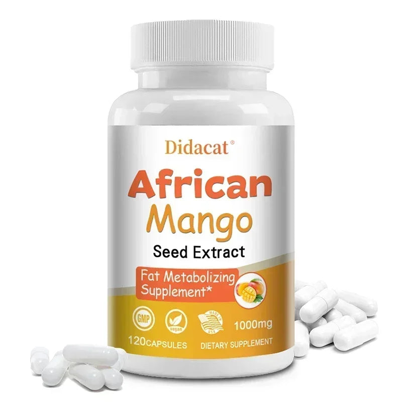 African Mango Capsules - Powerful Metabolism, Appetite Suppressant, Immune System Health, Fat Burning Capsules, Non-GMO
