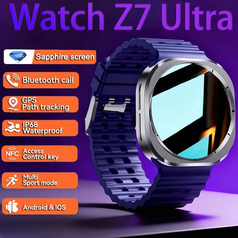 2026 New Watch 7 Ultra Smart Watch Men 3D Display Sport SmartWatch GPS NFC Compass Blood oxygen Smartwatch Women For Android IOS