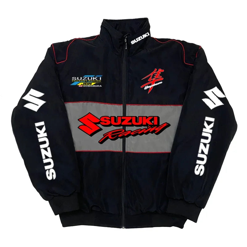 Suzuki Autumn/Winter 2025 Stand-Up Collar Jacket For Men, Sports Motorcycle Jacket, Warm Cotton-Padded Jacket, Windproof Coat