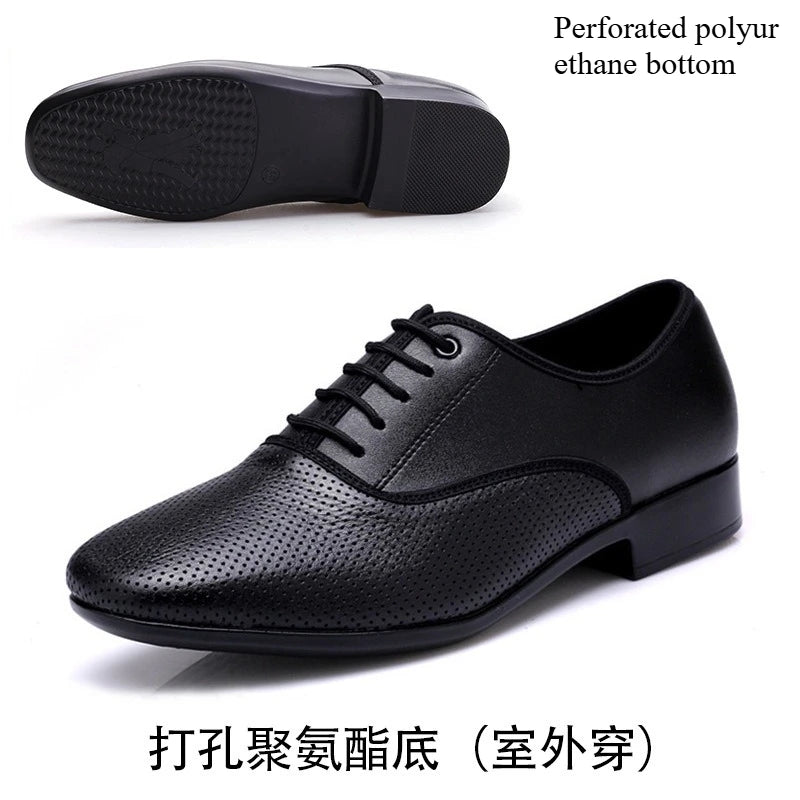 Leather Men Dance Shoes Sports Square Shoe for Men Adult Soft Dance Latin Shoes Modern Waltz Male Sneakers Increase