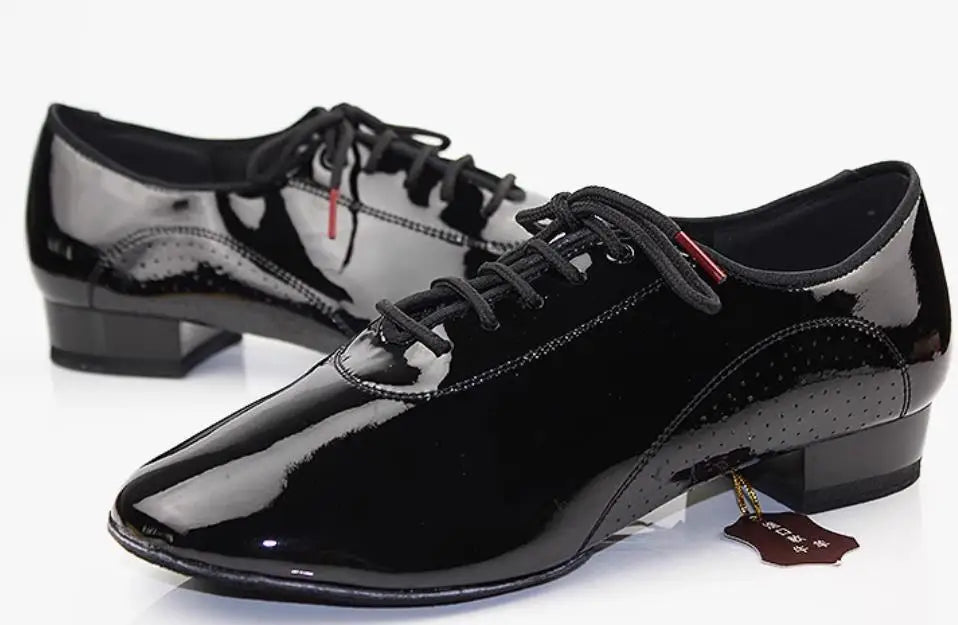 TOP Dance Shoes Latin Shoe Modern Men Cowhide Two-point Sole Oxford Cloth Grid Pattern Authentic Sock Bag BDDANCE309 Breathable