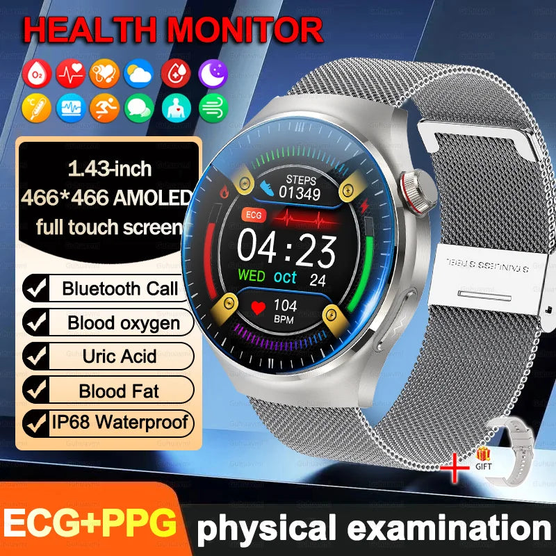 2026New high-end Smart Watch Men Women Health Measurement Blood Oxygen Bp physical examination call exercise ECG Smartwatch Man