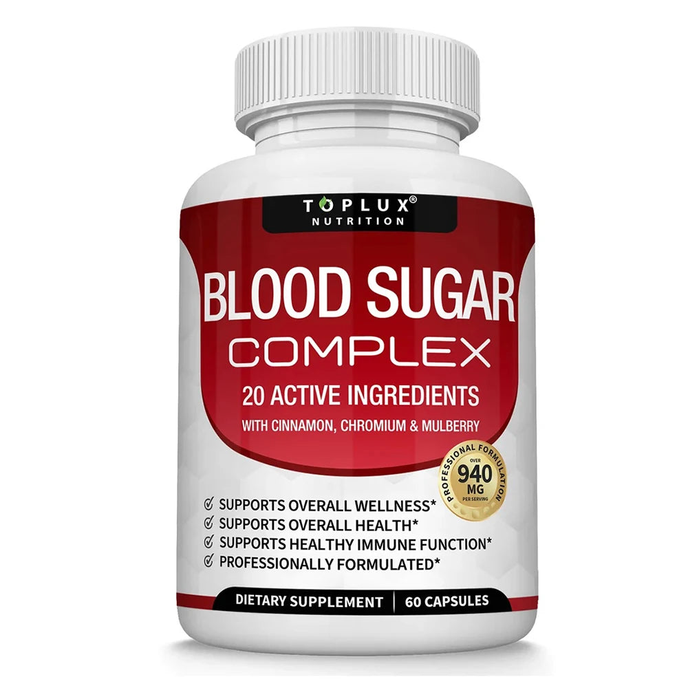 Normal Blood Sugar Support Supplement - 20 Active Ingredients Complex to Support Blood Sugar Levels Already in The Normal Range