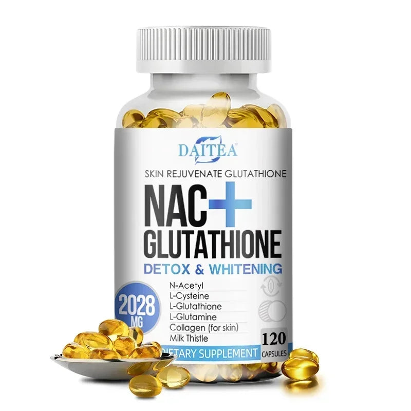 NAC+ Glutathione Capsules Antioxidant, Kidney and Liver Cleansing, Detoxification & Repair, Skin Whitening Cell Growth, Immunity