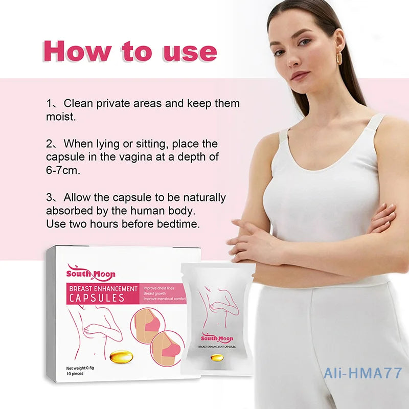 Breast Enhancement Capsules Enlargement Stretch Size Bust Tighten Help Growth Balance Uneven Breasts Estrogen Chest Firmer Pills