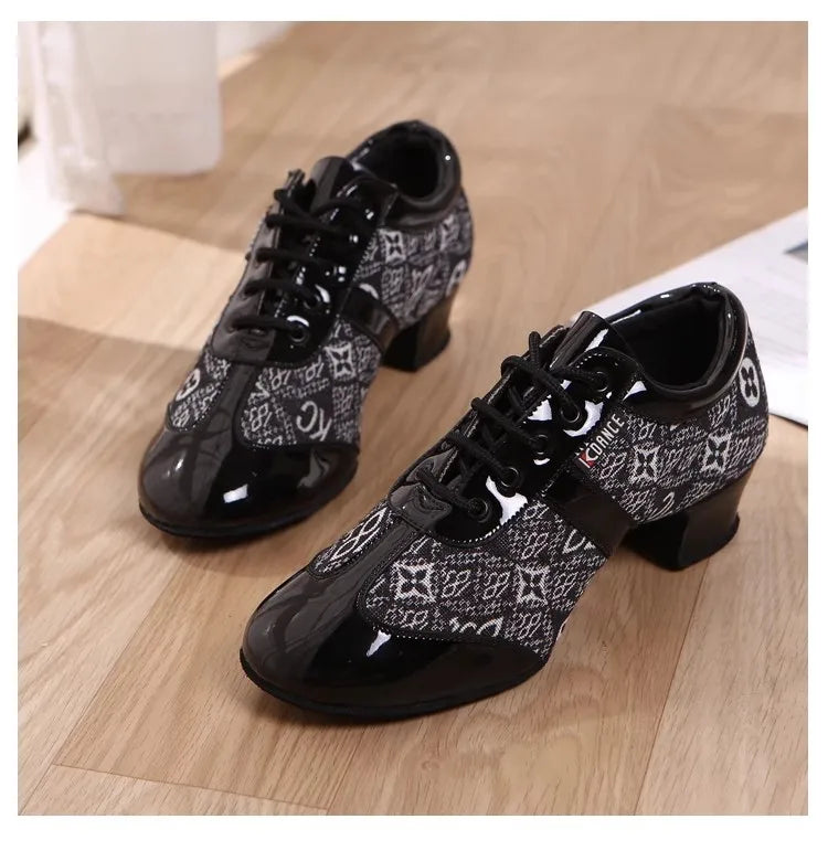 Latin Dance Shoes Women/Men Ballroom Tango Modern Dance Sneaker Adults Jazz Training Lace-Up Dancing Shoes
