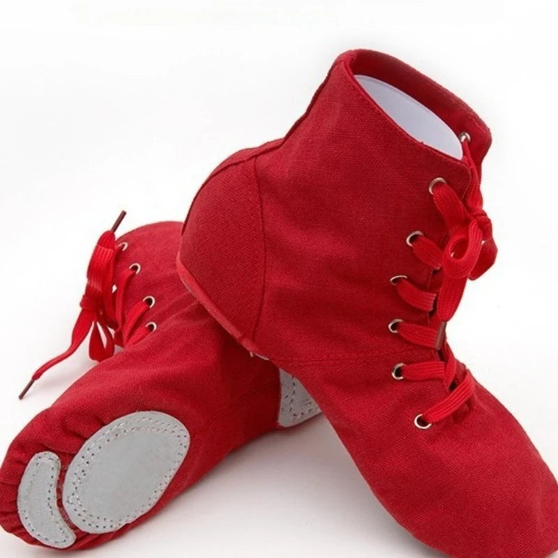 High Top Desinger Ballet Dance Split Heels Sole Shoe Black Red White Men Women Boys Girls Canvas Jazz Shoes