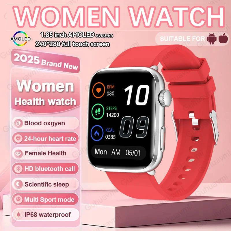 2025 New Women Men AI Smart Diagnosis Watch HRV+PPG Blood Pressure Heart Rate Health Monitor IP68 NFC Fashion Sports Smartwatchs