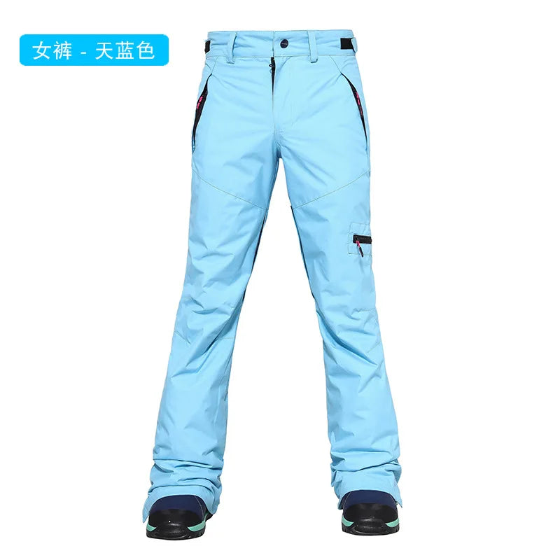 Skinny Snowboard Ski Pants Women's and Men's Snow Pants Waterproof Wind Warm Snow Pants Slim Ski Suit