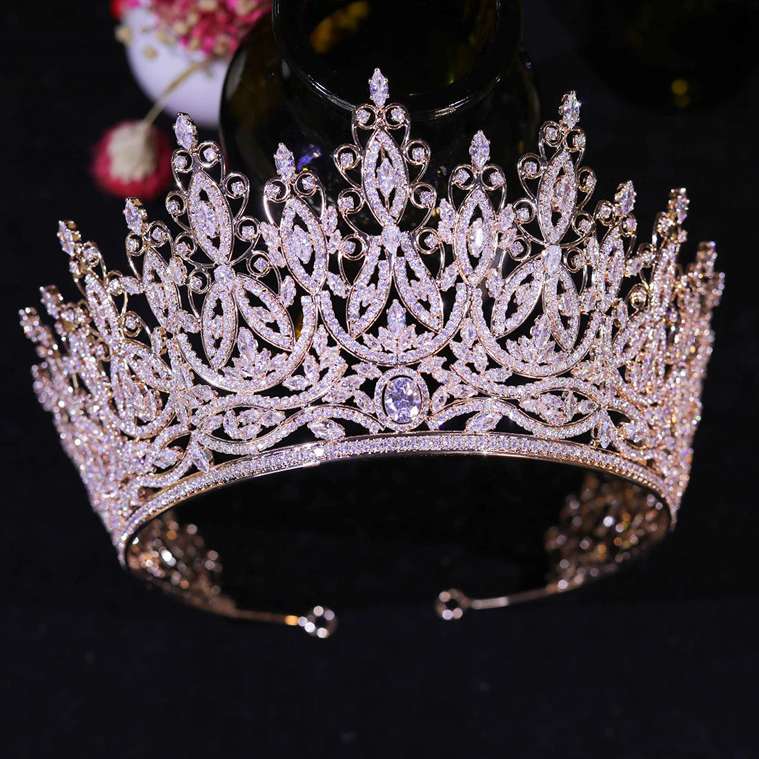 Luxury Miss Universe Queen Crown Crystal Big CZ Jewelry Tiara for Women Bride Hair Accessories Wedding Headdress Zircon Diadema