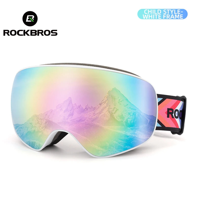 ROCKBROS Skiing Snowboarding Eyewear Goggles for Adult / Child Windproof Anti-fog Snow Ski Glasses Winter Sports Accessories