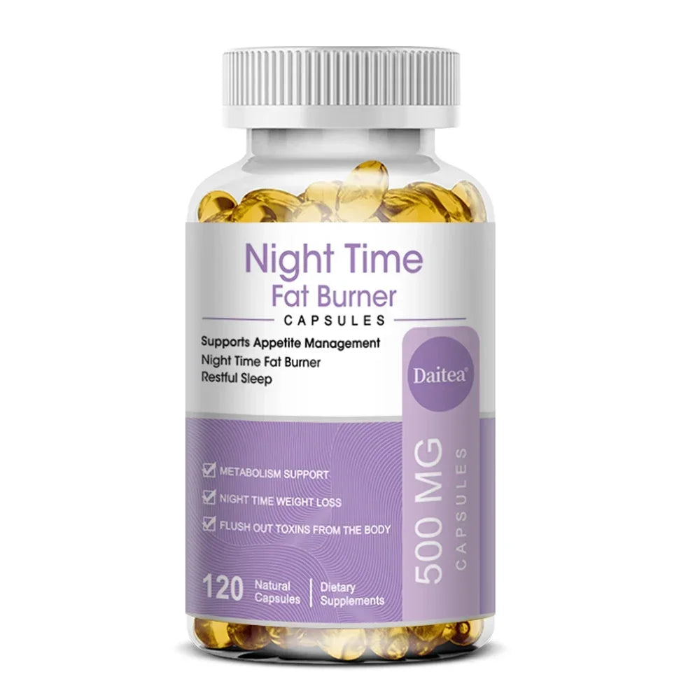 Nighttime Fat Burner, Sleep Supplement and Appetite Suppressant for Men and Women - Metabolism, Detoxification