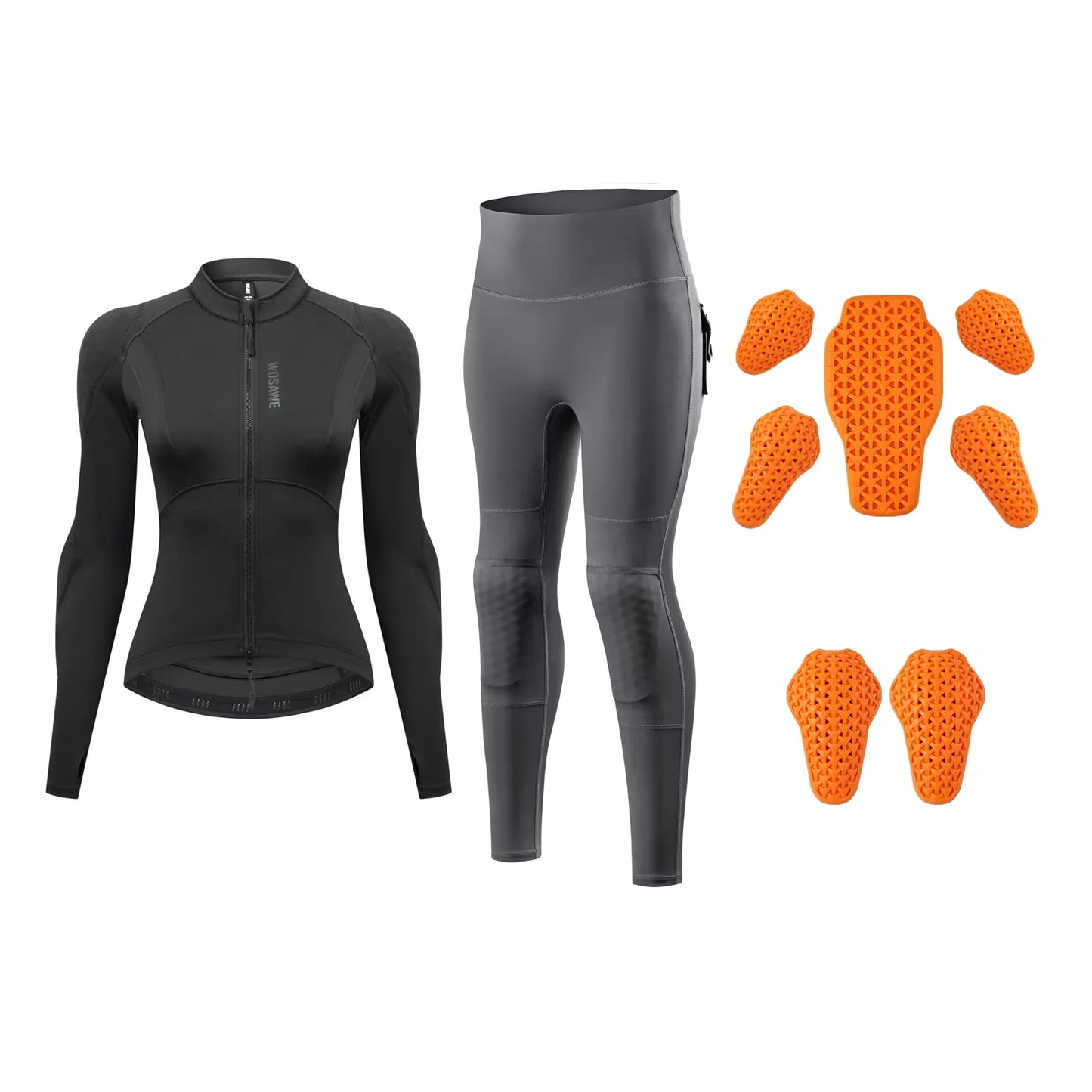 WOSAWE Women Motorcycle Jacket Lady Full Body Armor Set CE Certified Summer Riding Safety Jacket Pants Built-in Protective Pads