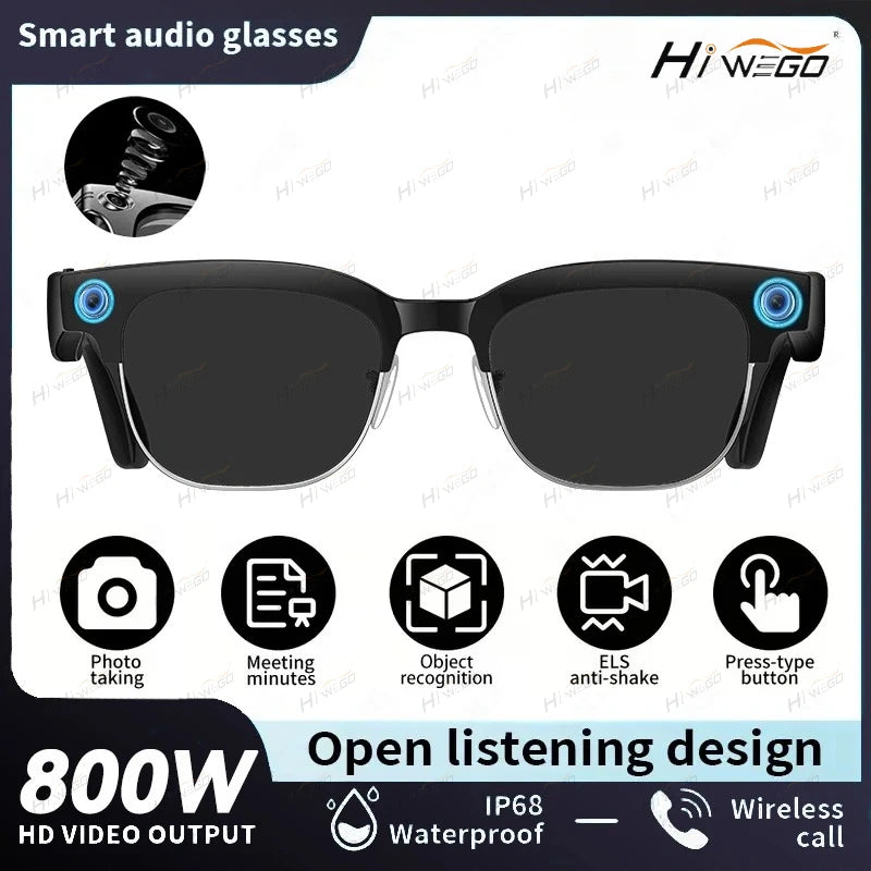 New 1080P Anti-shake Video Recording 800W HD Smart Glasses Men 100+Language Translation WIFI Transmission Call AI Chat Glasses