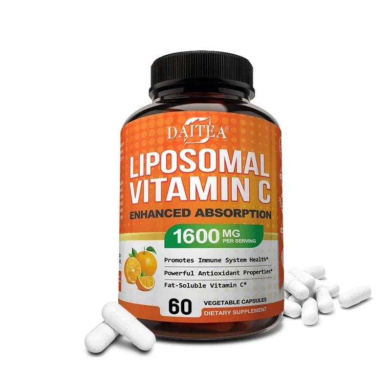 Liposomal Vitamin C 1600 Mg - Highly Absorbable, Fat Soluble Vitamin C, Antioxidant Supplement, Immune System & Collagen Booster