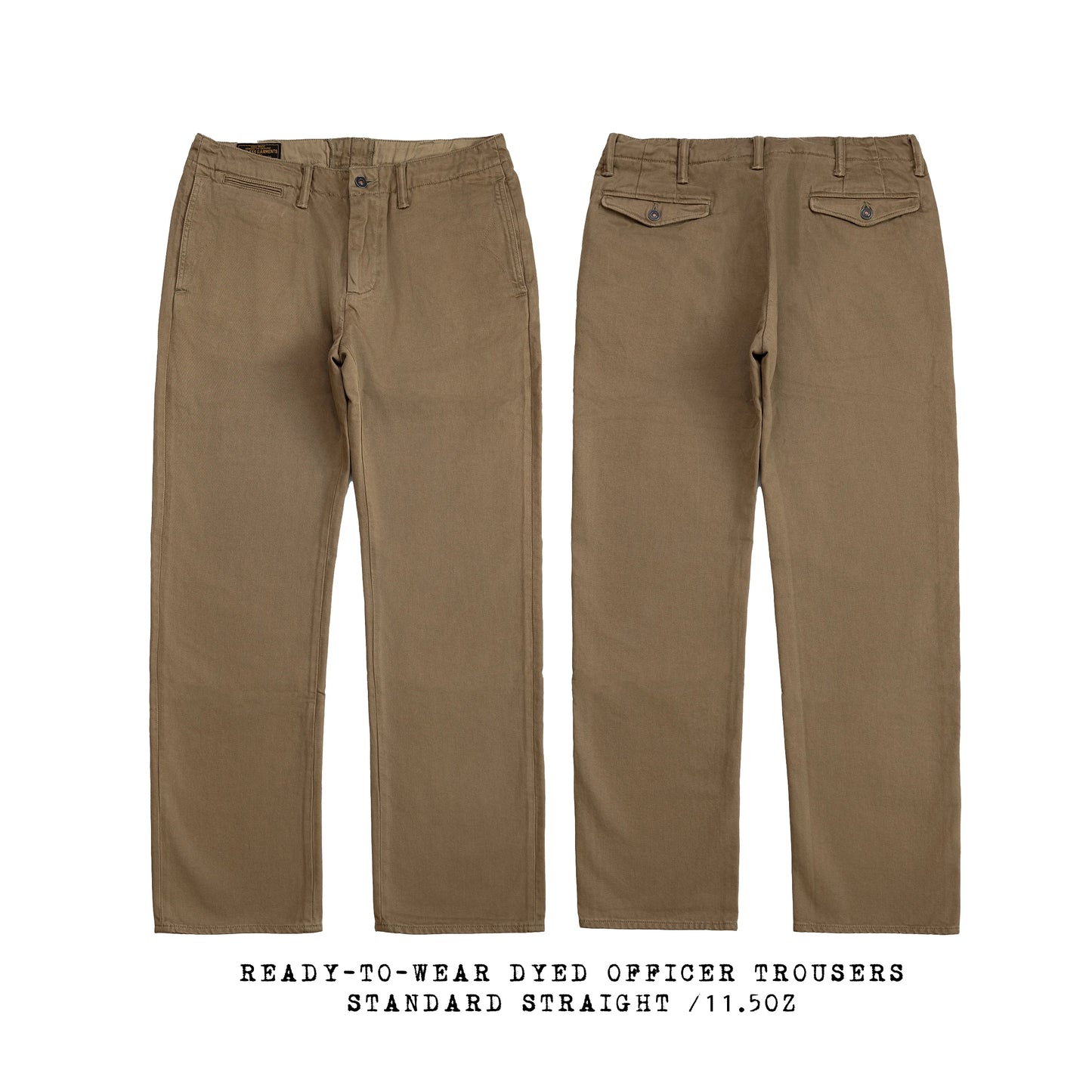 Red Tornado Garmen-Dyed Officer Chino Pants Straight Fit American Casual Style Men's Everyday Trousers