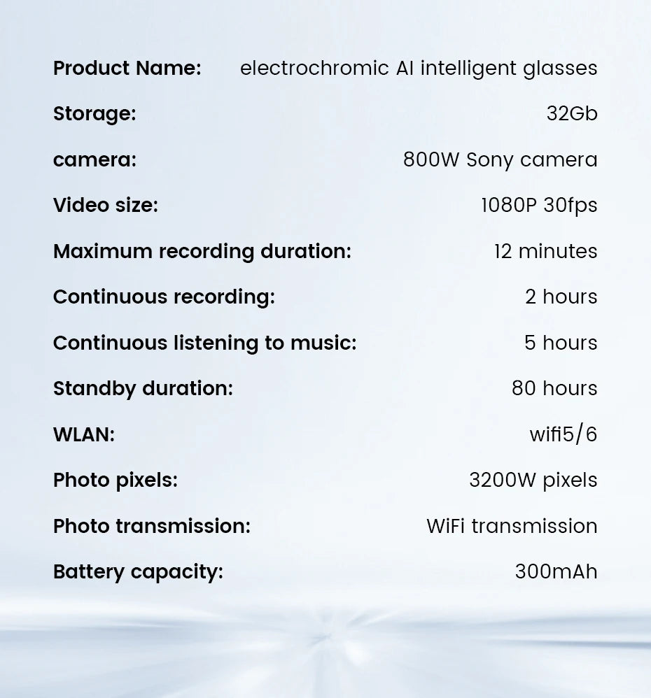 New Smart Glasses HD 8K Electrochromic Lens Bluetooth Call Music AI Voice Translate Video Recording Camera Sunglasses Men Women
