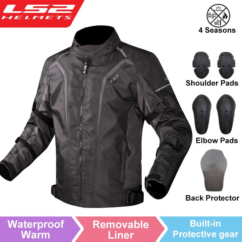 LS2 Original Motorcycle Jacket Winter Warm LS2 SEPANG Motocross Riding Jacket Men Women CE Anti-fall Waterproof Motorbike Jacket