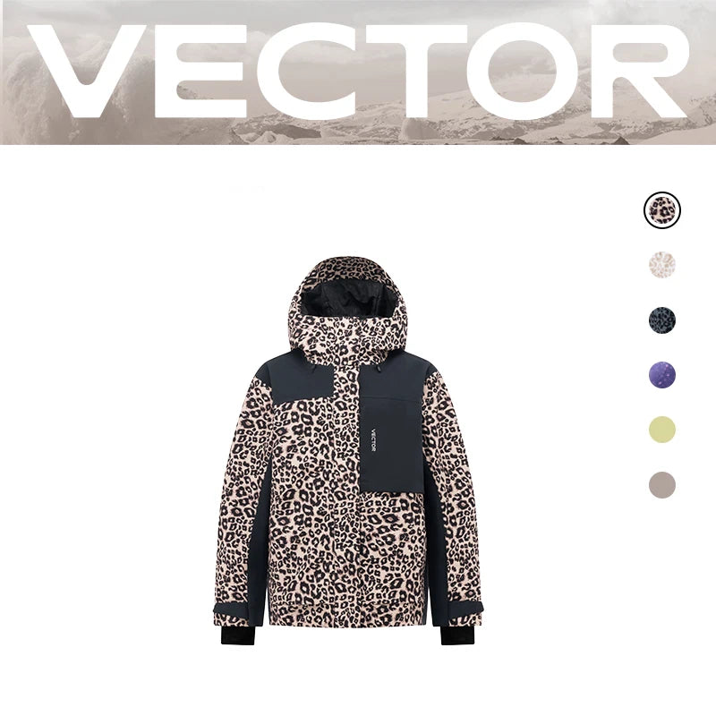 VECTOR Men Women 3L Cotton Ski Jacket Ski Pants Warm Windproof Winter Overalls Waterproof Outdoor Sports Clothing Snowboard