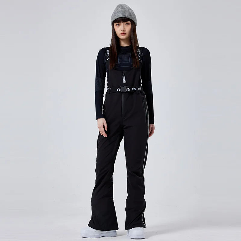 MUTUSNOW Winter Breathable Women's Ski Strap Pants Windproof Waterproof Snowboarding Trousers Outdoor Female Slim Ski Pants