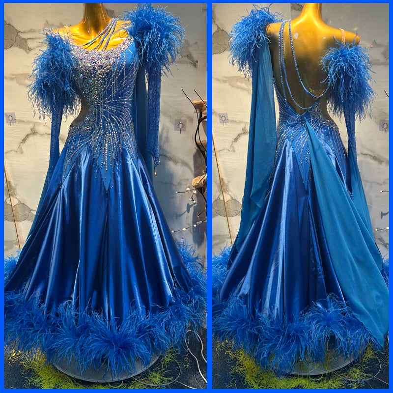Women Competition Ballroom tango salsa waltz Formal dance dress US 8