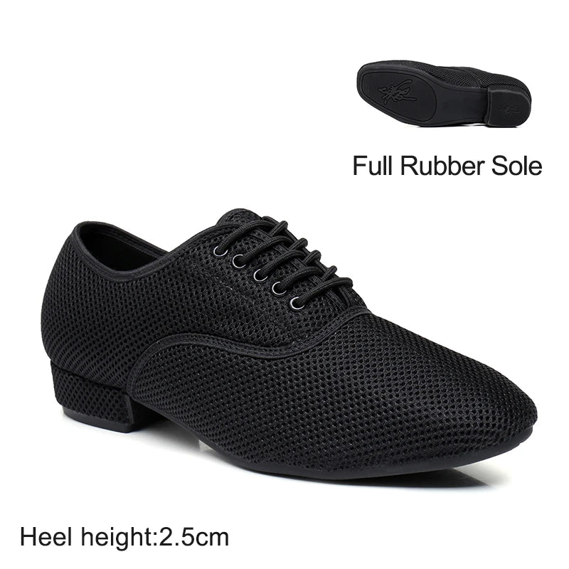 Men's Modern Jazz Sneaker for Men Boys Professional Black White Latin Salsa Shoes Plus Size Low Heel Tango Ballroom Dance Shoes