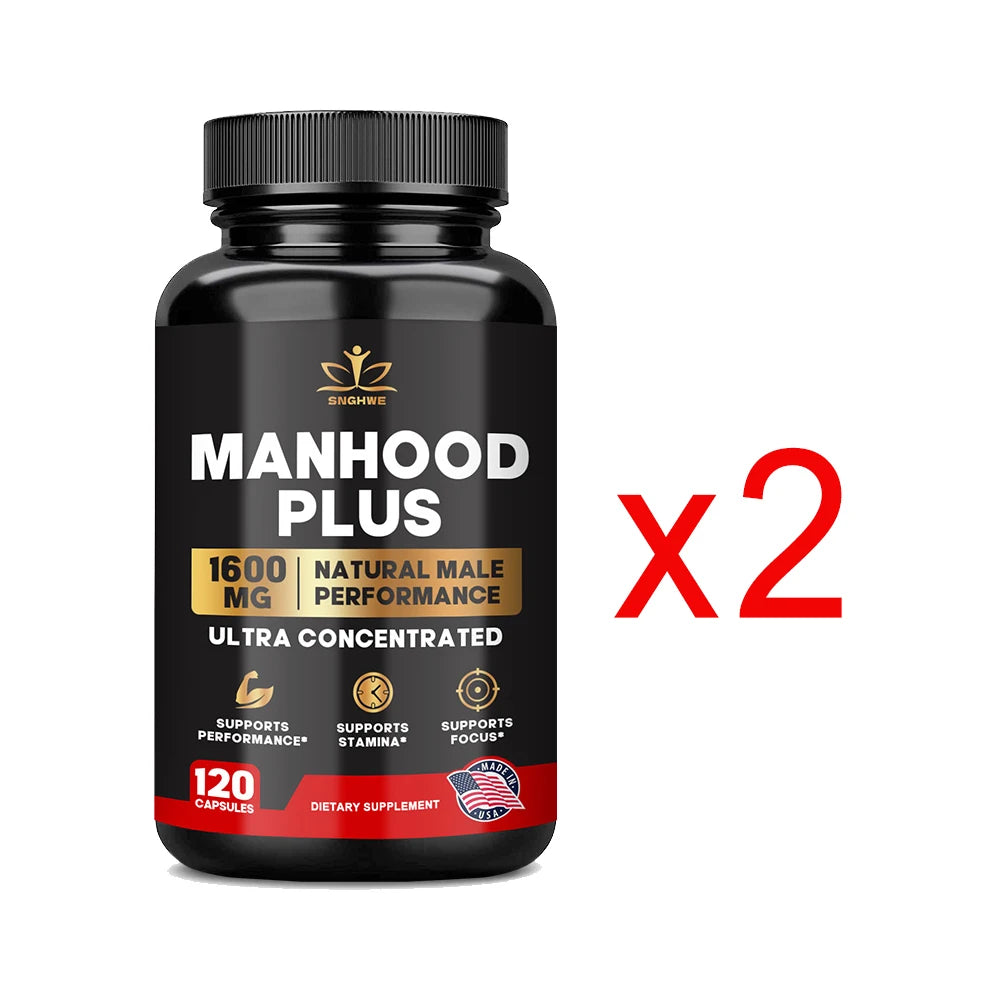 Manhood Plus capsules enhance masculinity, promote better blood flow, improve muscle strength, and elevate mood