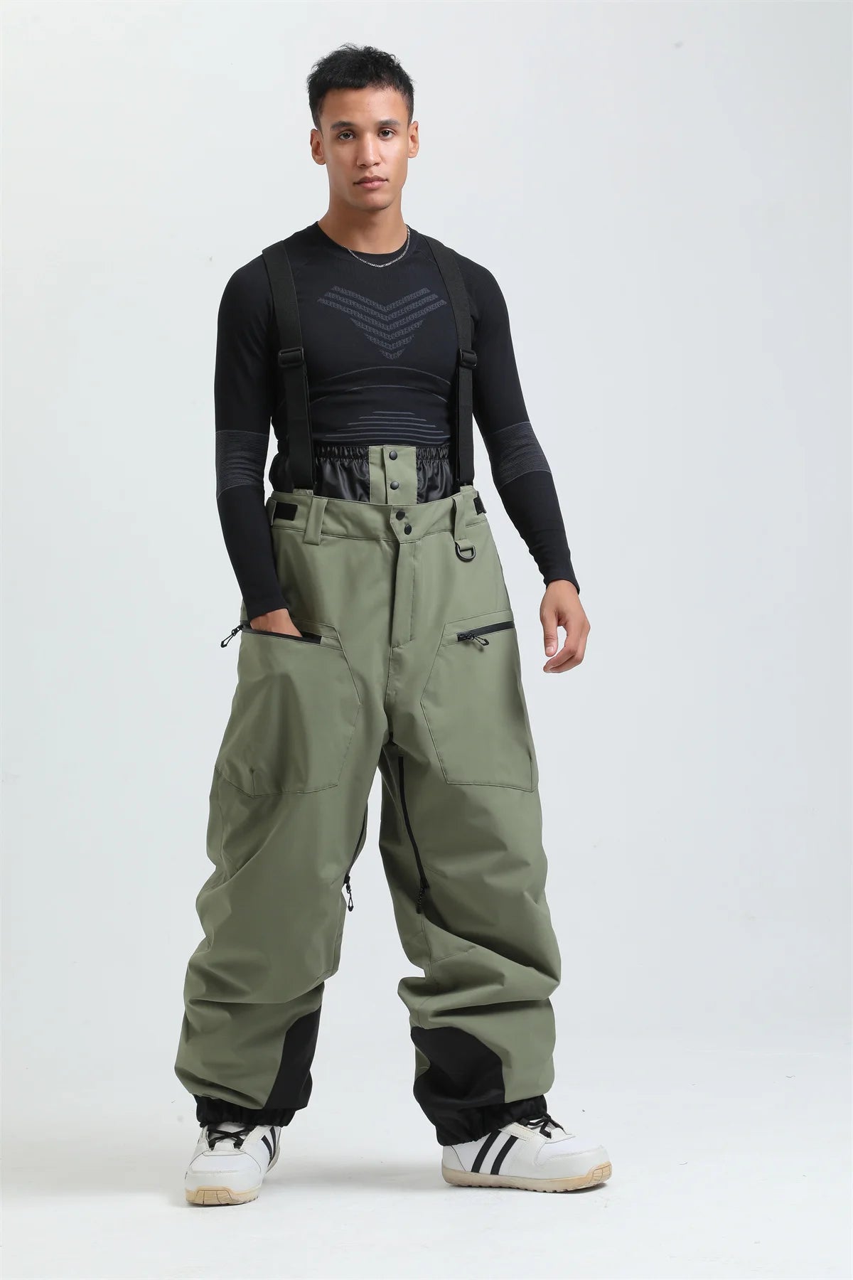 Gsou Outdoor Sport Mountain Female Ski Pants Winter Waterproof Men Women Snowboard Overalls Suspender Snowpants Warmth -40 degre