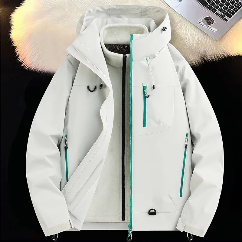 Mountaineering Suit Coat Outdoor Ski Jacket Autumn Winter Three-in-one Windbreaker Men's Women's Couple Three-proof Jacket Men's