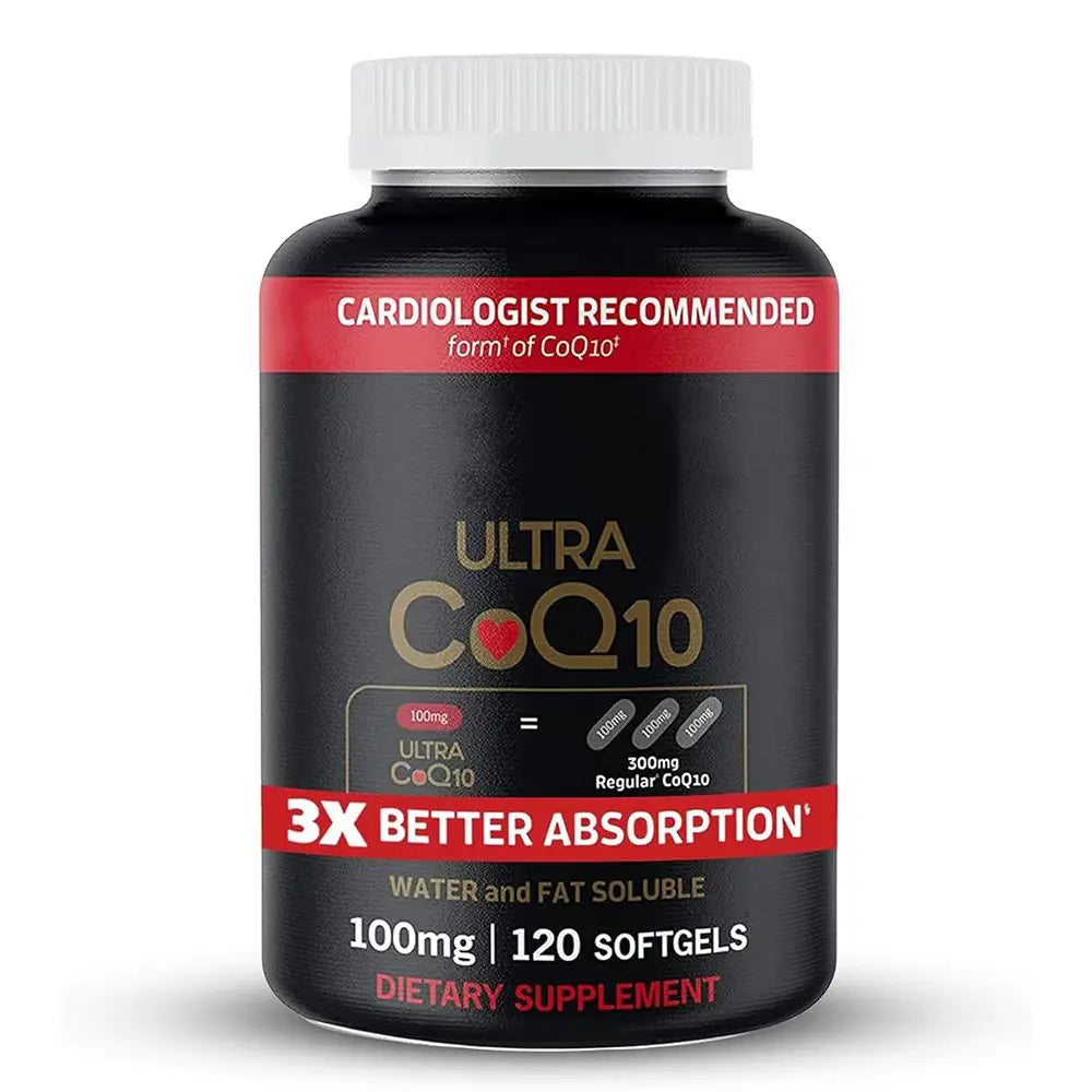 Coenzyme CoQ10 100mg Softgels - 3x Better Absorption, Antioxidant Supplement for Aging & Heart Health, Energy, Blood Pressure