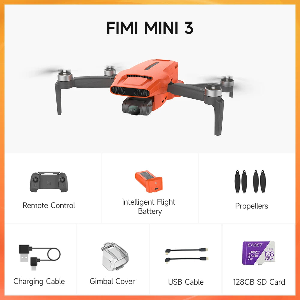 FIMI MINI 3 foldable drone 4K professional for adults with a camera 60fps 3-Axis Gimbal 245g 9km HD Trans GPS Auto Return