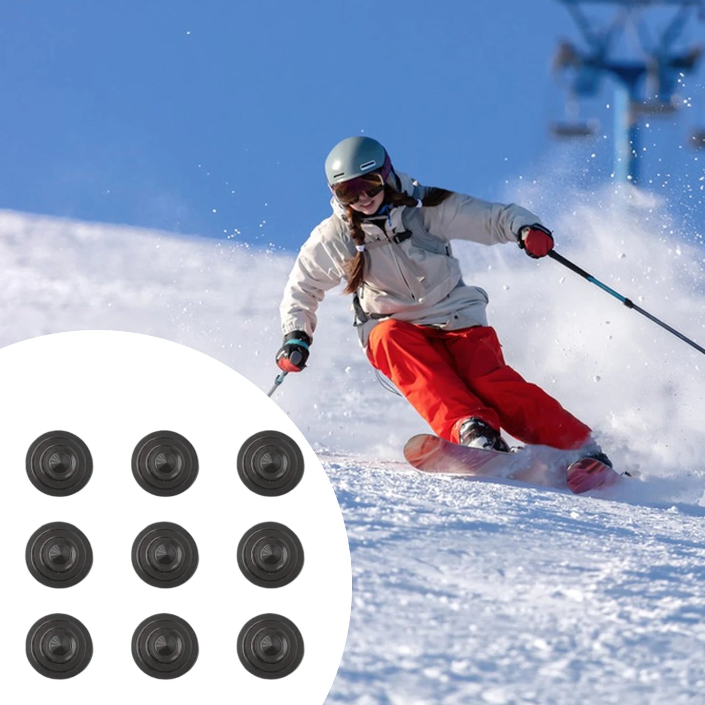9 Pcs/Set Winter Snowboard Stomp Pads Padded for Men & Women Outdoor Sports Enthusiast Durable Boarding Equipment