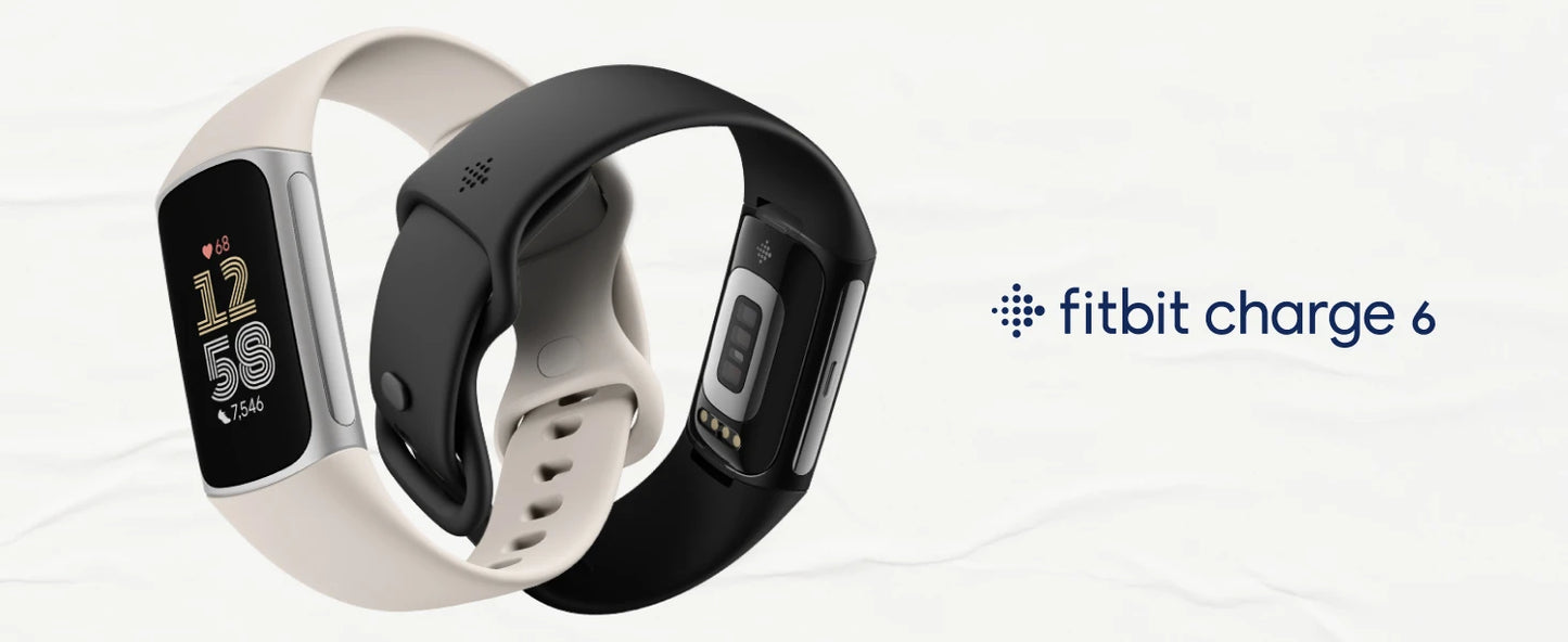 Fitbit Charge 6 Smart Fitness Tracker with ECG,Heart Rate,SpO2,GPS,Sleep Stress Monitor, Waterproof Watch for Running & Swimming