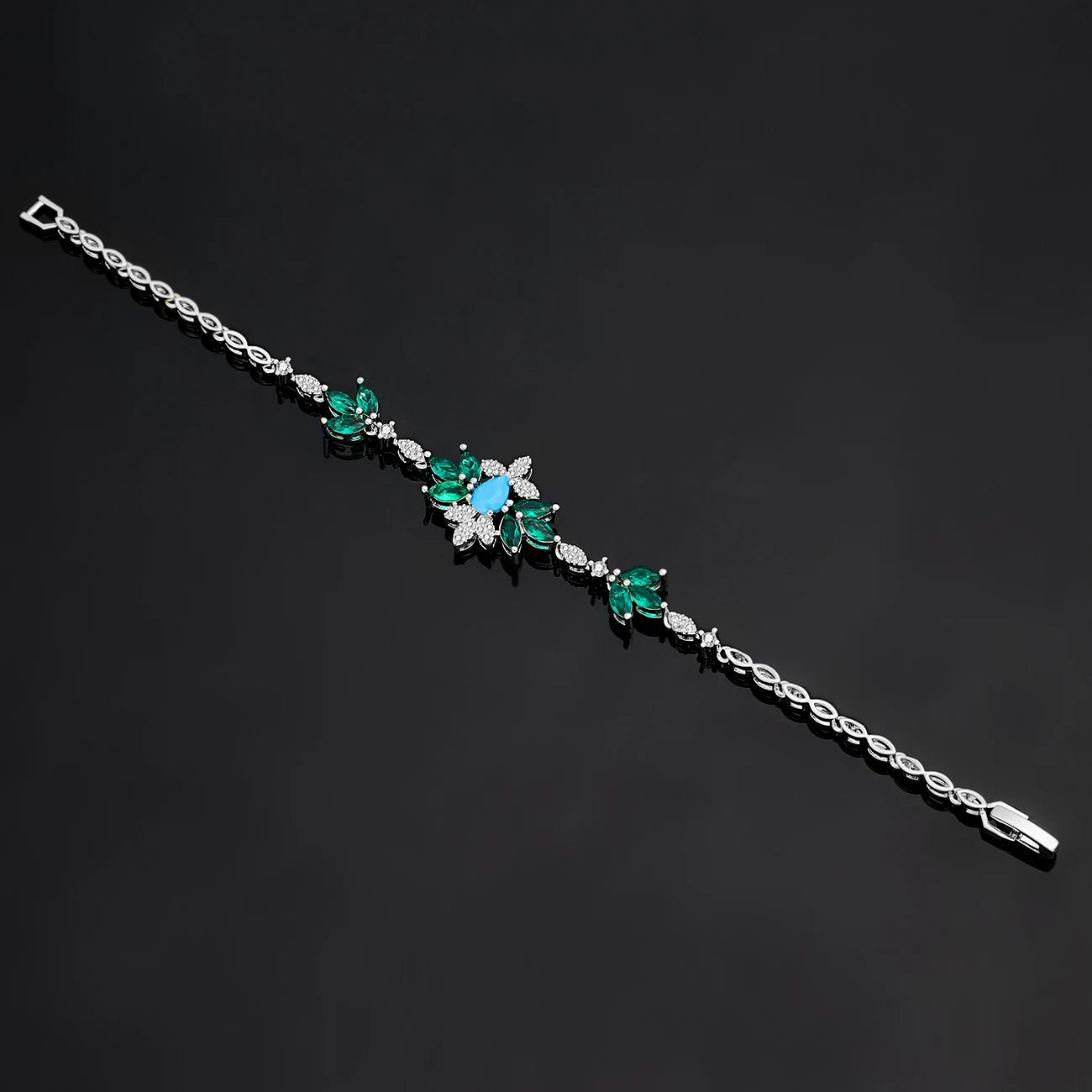 Tassel Turquoise Dubai Jewelry Sets for Wedding Birthday Party 4 Pieces Jewelry Necklace Set Bridal Accessories