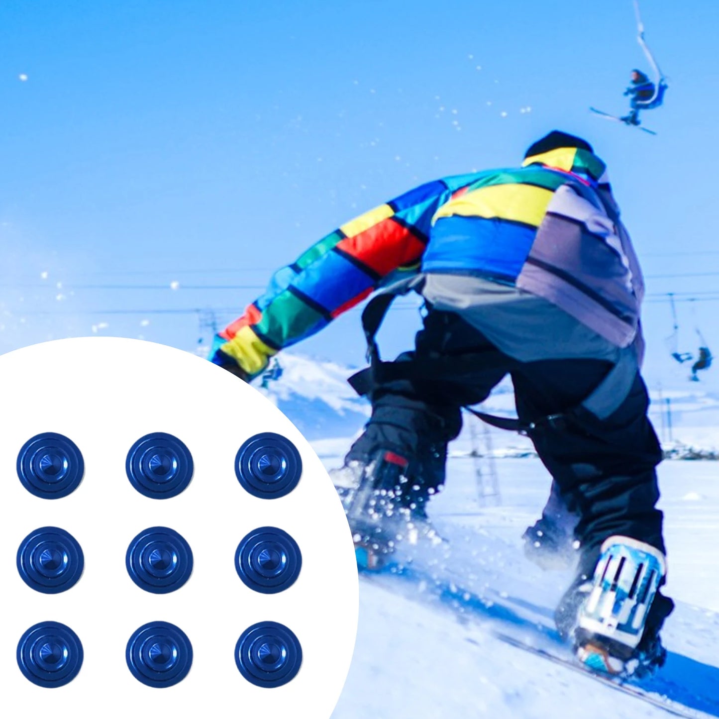 9 Pcs/Set Winter Snowboard Stomp Pads Padded for Men & Women Outdoor Sports Enthusiast Durable Boarding Equipment