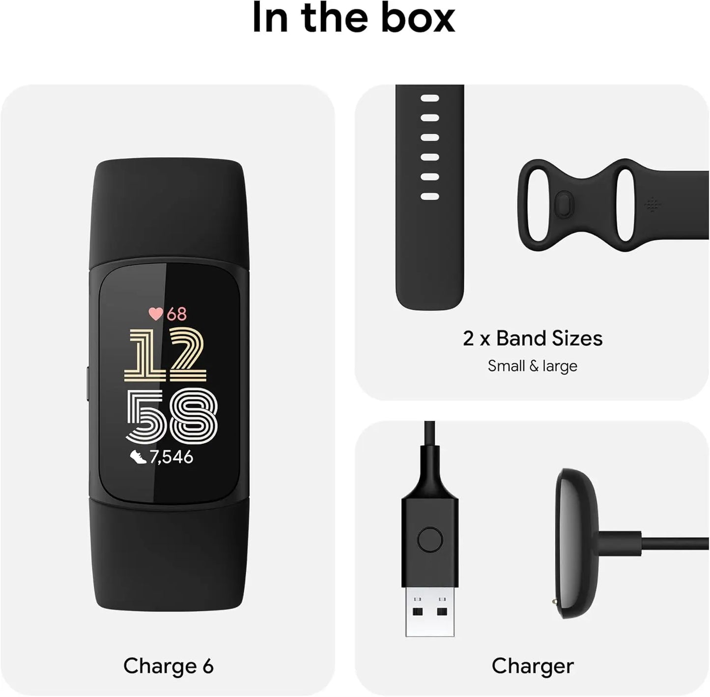 Fitbit Charge 6 Smart Fitness Tracker with ECG,Heart Rate,SpO2,GPS,Sleep Stress Monitor, Waterproof Watch for Running & Swimming