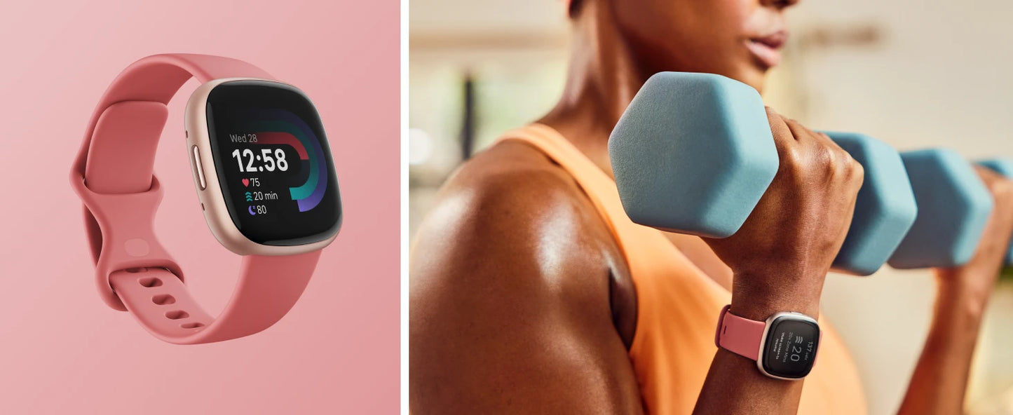 Fitbit Versa 4 Smartwatch GPS Fitness Tracker 24/7 Heart Rate SpO2 Sleep Monitor 50m Waterproof for Running Swimming Gym Outdoor