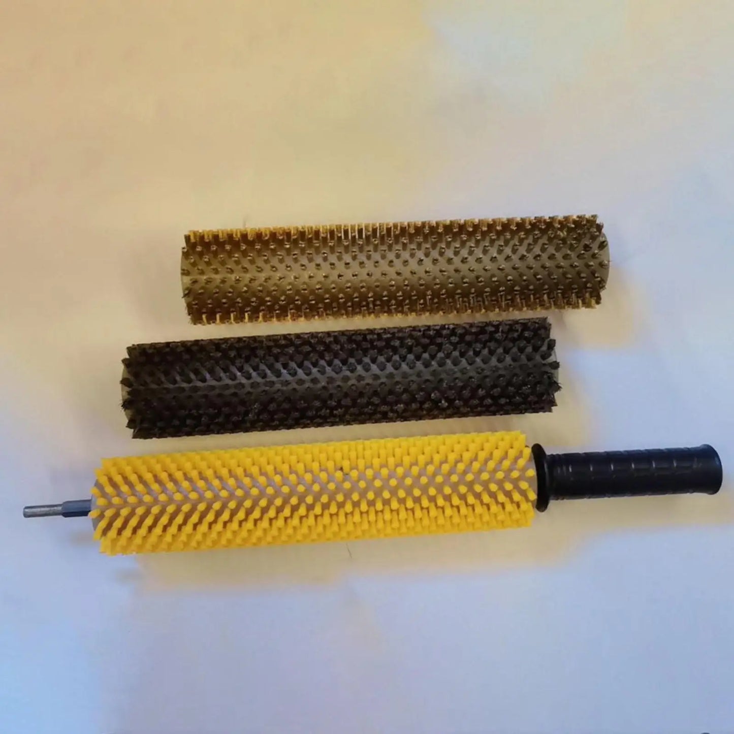 10/15/30cm Ski Brush Kit with Axle Handle Portable Snowboard Waxing Brush Set Nylon Copper Wire Brush Ski Maintenance Tool