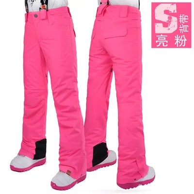 Gsou-Outdoor Hiking Trousers for Women, Snow Ski Pants, Waterproof, Free Breath, Long, Thick, Warm, Winter, New, 2024
