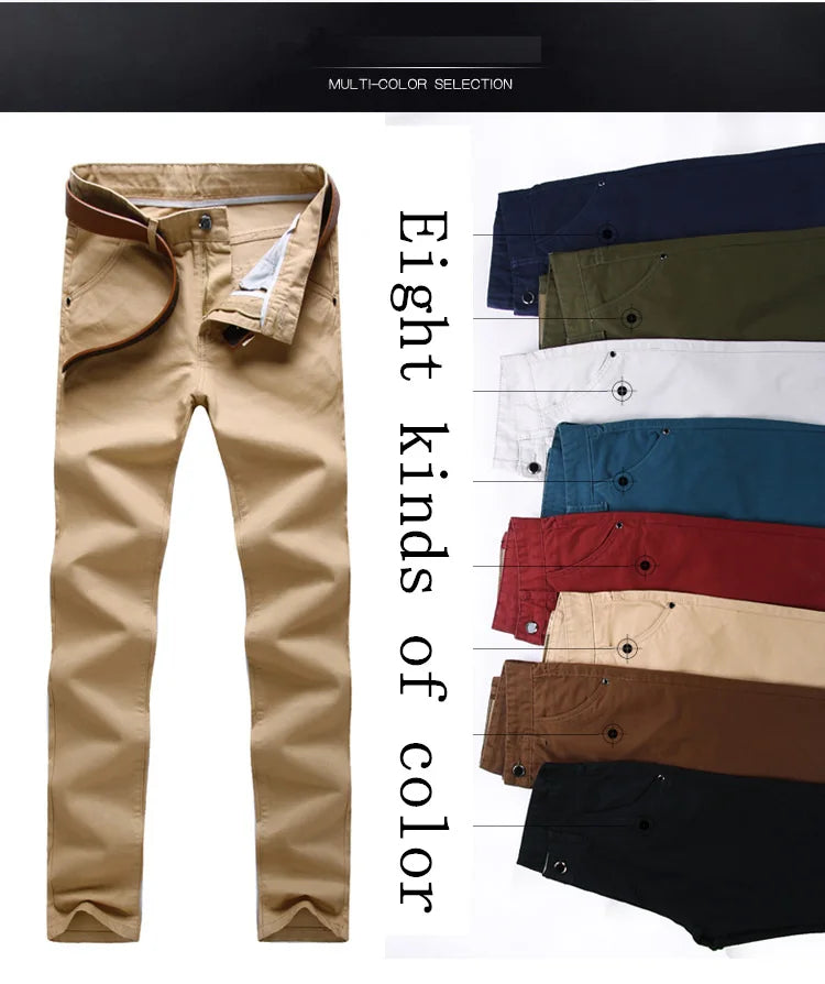 2024 Spring Autumn New Casual Pants Men Cotton Slim Fit Chinos Fashion Trousers Male Brand Clothing Plus Size 8 colour