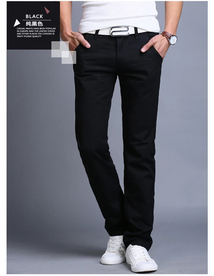 2024 Spring Autumn New Casual Pants Men Cotton Slim Fit Chinos Fashion Trousers Male Brand Clothing Plus Size 8 colour