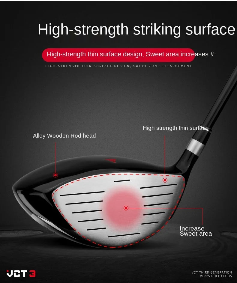 PGM VCT3 Golf Clubs Men Right Hand Aluminum Alloy Head Drivers Fairways Hybrids Wood Pole 1/3/5/U4 Carbon Shaft MG031
