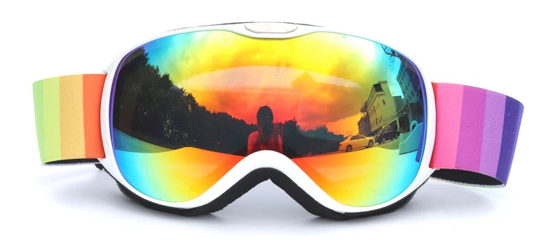 Children Ski Goggles Anti-fog Double Layer Big Spherical Skiing Glasses Kids Snowboard Winter Outdoor Sports Goggle for Age 4-14