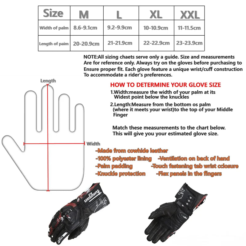 AFS18 Motorcycle gloves hard shell high-quality leather gloves Furygan Loire motorcycle riding protective long gloves