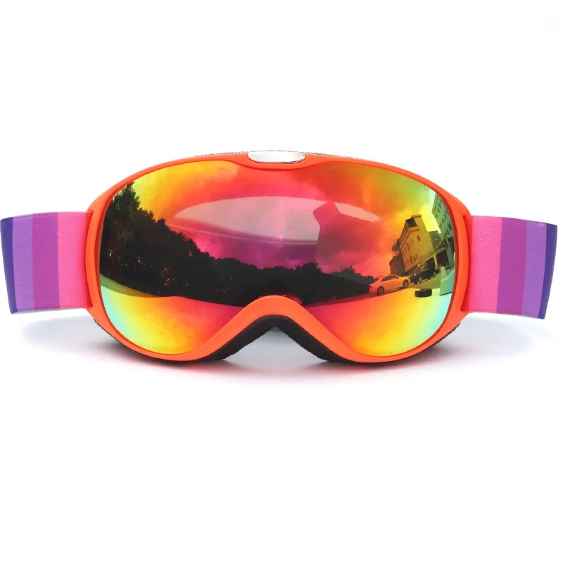 Children Ski Goggles Anti-fog Double Layer Big Spherical Skiing Glasses Kids Snowboard Winter Outdoor Sports Goggle for Age 4-14