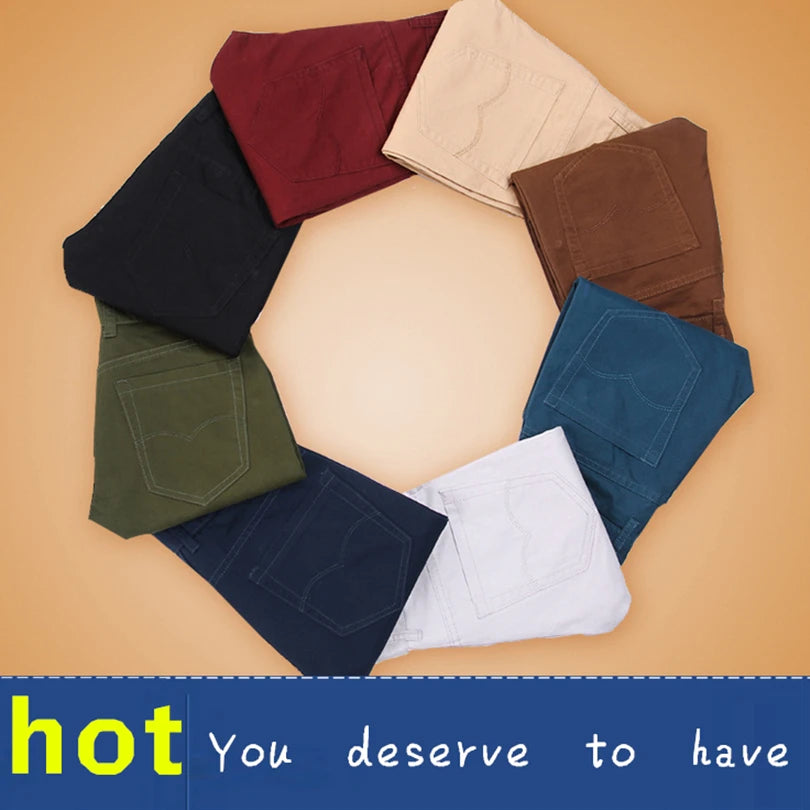 2024 Spring Autumn New Casual Pants Men Cotton Slim Fit Chinos Fashion Trousers Male Brand Clothing Plus Size 8 colour